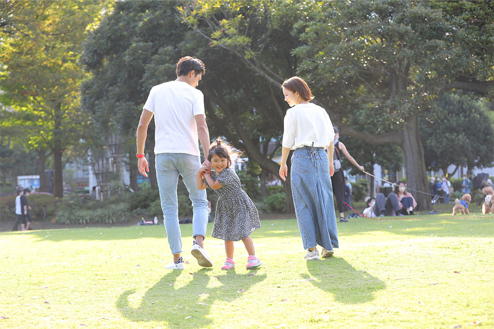 山下公園での家族写真